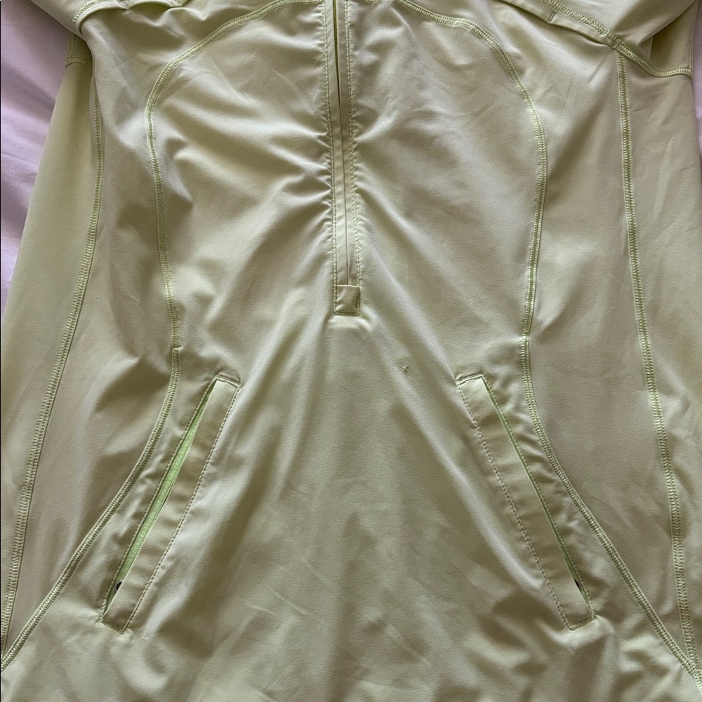 Lululemon Neon Yellow Quarter Zip Hooded Pullover Running Jacket - Picture 11 of 15